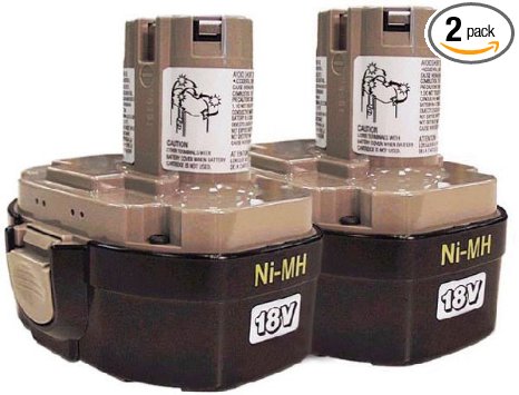 Makita 194158-6 1834 18-Volt 2.6 Amp Hour NiMH Pod Style Battery, 2 Pack