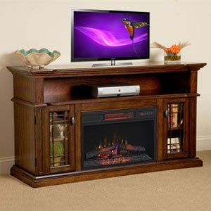 ChimneyFree Wallace Infrared Electric Fireplace Entertainment Center in Empire Cherry - 26MM1264-EPC