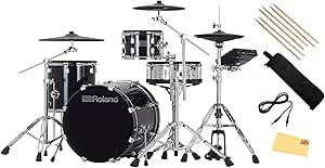 Roland VAD504 V-Drums Acoustic Design Electronic Drum Set Bundle with 3.5mm Audio Cable, Drumstick Bag, 3 Pairs of Drumsticks, and Austin Bazaar Polishing Cloth