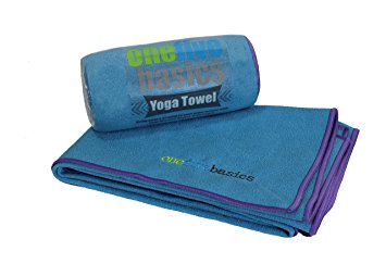 One Five Basics Premium Non Slip Yoga Mat Towel With Reinforced Stitching, Moisture Wicking Technology
