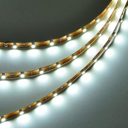 LEDwholesalers 164 Feet 5 Meter Flexible LED Light Strip with 300xSMD3528 and Adhesive Back 12 Volt White 6000K 2026WH