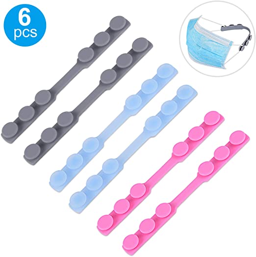 Kupton 6Pcs Mask Extension Strap, Colorful Ear Hook Mask Extender to Release Your Ear and Relieve Pain for Family Members