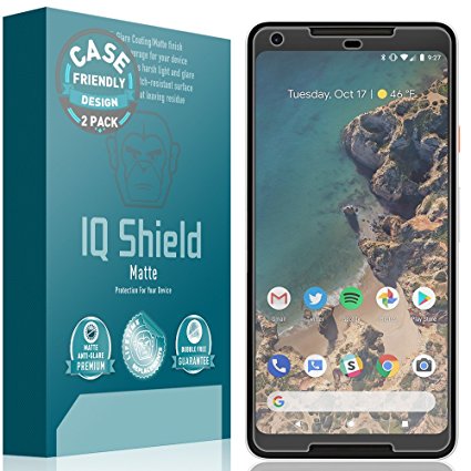 Google Pixel 2 XL Screen Protector (Case-Friendly)[2-Pack], IQ Shield Matte Full Coverage Anti-Glare Screen Protector for Google Pixel 2 XL Bubble-Free Film