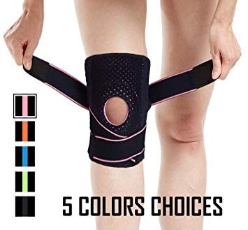 Venture Pal Knee Brace Non-Slip Open-Patella Brace with Adjustable Strap & Side Stabilizers - Best Knee Support for Joint Pain Relief,Meniscus Tear,Arthritisand and Injury Recovery