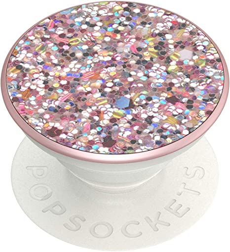 PopSockets: PopGrip with Swappable Top for Phones and Tablets - Sparkle Rosebud Pink