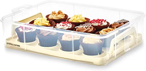 Andrew James Additional Layer for The 2 Tier Cupcake Carrier | Holds 12 Cupcakes or Muffins | Removable Inner Tray with Handles to Store and Transport Large Cakes & Bakes