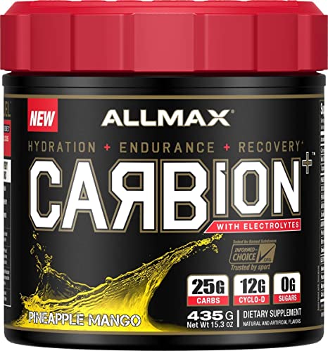 ALLMAX Nutrition Carbion , Maximum Strength Electrolyte and Hydration Energy Drink, Pineapple Mango, 435g