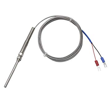 T-PRO K-Type Thermocouple Temperature Sensors 2M/6.6Ft Wire，Stainless Steel Probe (Probe Length 50mm)