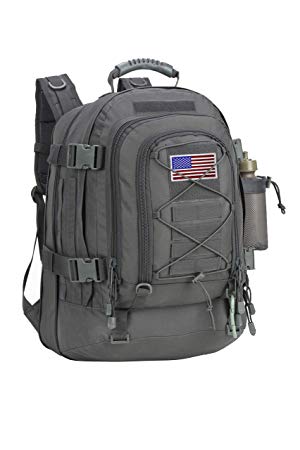 PANS Backpack with Flag Patch Expandable Travel Backpack School Backpack Work Backpack for men (GRAY)