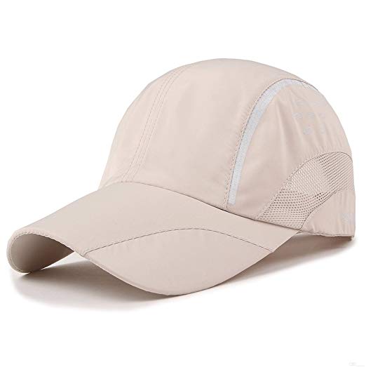 GADIEMENSS Quick Dry Sports Hat Lightweight Breathable Soft Outdoor Run Cap (Raindrops series, Beige)