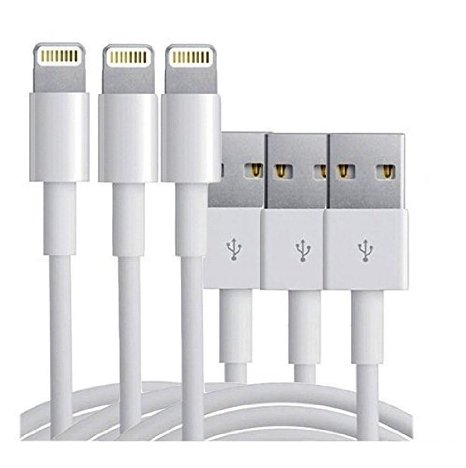 iPhone Charger Power Connector [3 Pack - 3 ft] for iPhone SE / 6s Plus / 6 Plus / 6s / 6 / 5s / 5 / 5c / 7 / - USB Sync and Charge - 8 Pin