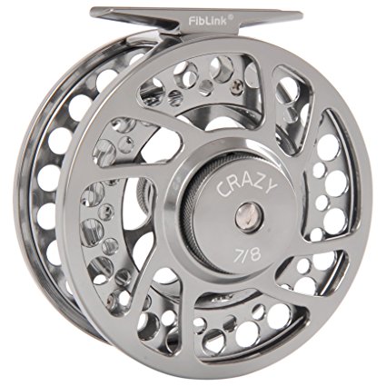 Fiblink Fly Fishing Reels with Large Arbor 2 1 BB, CNC machined Aluminum Alloy Body and Spool in Fly Reel Sizes 5/6, 7/8