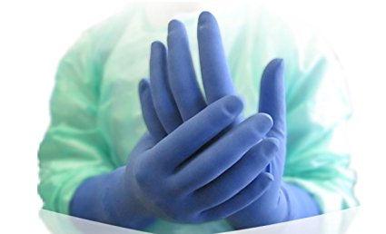Nitrile Exam Gloves - powder-free, dark blue color, ambidextrous, beaded cuff, textured surface in the grip area, non-sterile. Convenient Dispense (Medium)