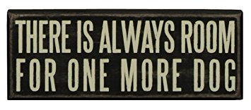 Primitives by Kathy Wood Box Sign, 8-Inch by 3-Inch, One More Dog