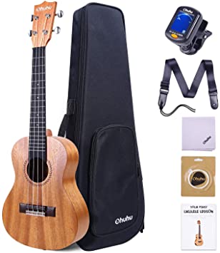 Soprano Ukulele Beginner Kit, Ohuhu 21 Inch Ukelele for Uke Beginners, with Tuner, Ukulele Backpack Style Gig Bag, Ukulele Strap (Strap Pins and Aquila Strings Installed) for Mother's Day Gift Idea