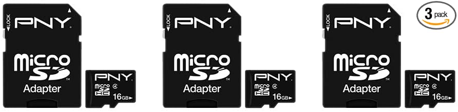 PNY 16GB Performance Class 4 microSDHC Flash Memory Card 3-Pack (P-SDU16G4X3-MP)