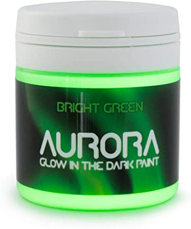 Glow in The Dark Paint, 1.7 fl oz (50ml), Aurora Bright Green, Non-Toxic, Water Based, by SpaceBeams