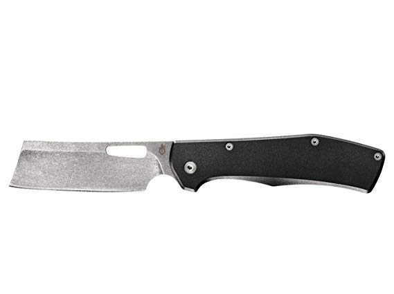 Gerber Flatiron - Folding Cleaver Pocket Knife - Aluminum Grey Handle [30-001494]