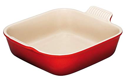 Le Creuset Heritage Stoneware 9" Square  Dish, Cerise (Cherry Red)