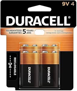 Duracell MN16RT4Z CopperTop Alkaline Batteries, 9V, 4/PK