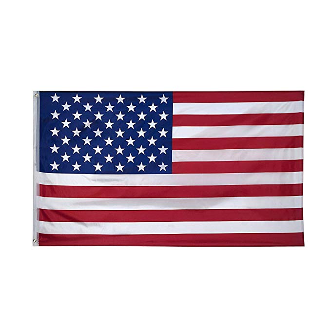 WJASI 3x5 Foot Polyester American US Flag, UV Coating Double Stitched USA Flags with Brass Grommets