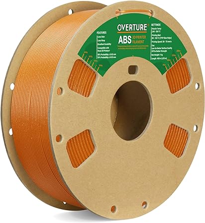 OVERTURE ABS Filament 1.75mm, ABS 1kg Spool (2.2lbs),3D Printer Filament,Dimensional Accuracy  /- 0.02 mm, Fit Most FDM Printer (Diamond Orange)