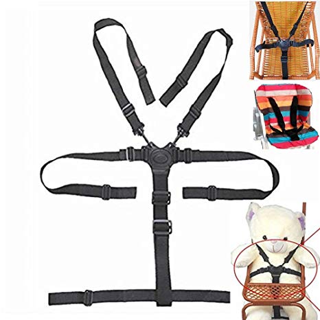 High Chair Straps, 5 Point Harness, Harness for High Chair, High Chair Harness,Universal Baby Safe Belt Holder replacement for Stroller Wooden High Chair Pram Buggy Children Kid Pushchair