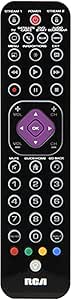 RCA RCRTBL06BE 6-Device Ultra-Slim Universal Remote; Controls up to 6 Devices; Ultra Slim Design, 1/2" Thin; Works with All Major Brands; Controls Roku, Apple TV, and Other Streaming Devices