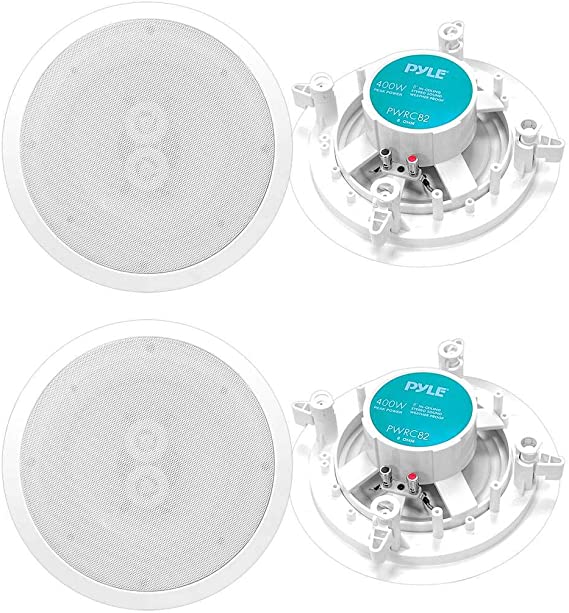 4 New PYLE PWRC82 400W 8" 1600W 2 Way Indoor/Outdoor Waterproof Ceiling Speakers