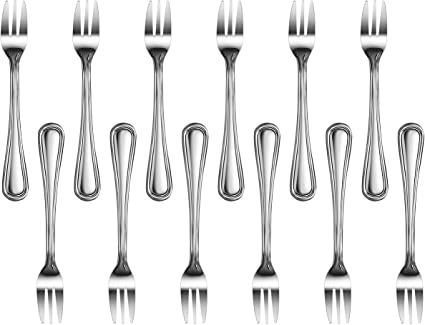 New Star Foodservice 58086 Slimline Pattern, Stainless Steel, Oyster Fork, 5.4-Inch, Set of 12