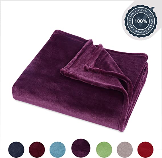 Berkshire Blanket VelvetLoft Ultra Soft Cozy Warm Luxury Plush Throw Blanket, Imperial Purple, 60" x 70"