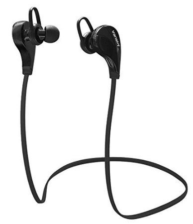 Bluetooth Headphones Vansky Streamline Series Bluetooth Headset Noise Isolating Headphones w Microphone  Sports  Running  Gym  Exercise Sweatproof  Wireless Earphones for iPhone 6 6 Plus 5 5c 5s 4 and Android Black