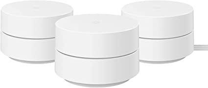 Google WiFi AC1200 Wireless Dual-Band Gigabit Mesh Wi-Fi Router (Snow, 3-Pack)