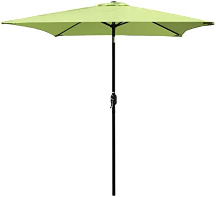 ABBLE Outdoor Patio Umbrella 6.5 Ft Square with Tilt and Crank, Weather Resistant, UV Protective Umbrella, Durable, 6 Sturdy Steel Ribs, Market Outdoor Table Umbrella, Lime Green