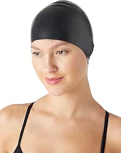 Amazon Basics Wrinkle Free Silicone Unisex Swim Caps