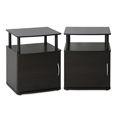 Furinno 2-15114BKW End Table, Black Wood