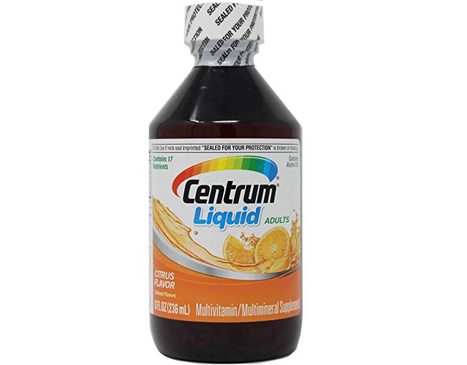 Centrum Liquid Multivitamin / Multimineral Supplement Citrus Flavor 8 Ounce (Value Pack of 2)