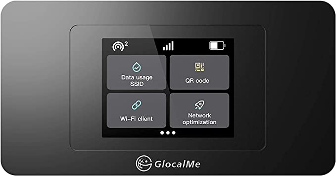 GlocalMe DuoTurbo 4G LTE Mobile Hotspot, Wireless WiFi Device for Home or Travel in 140  Countries, No SIM Card Needed, Smart Local Network Auto-Selection, with CA 8GB & Global 1GB Data, Pocket WiFi