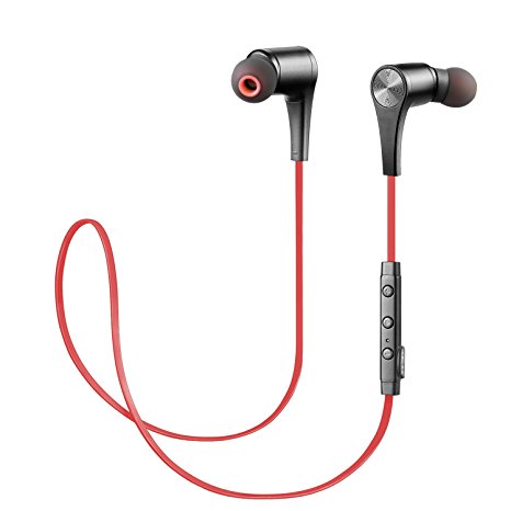 Soundpeats Q12 Bluetooth Earphones wireless Headphones Bluetooth 4.1 with Magnetic Design (RED)