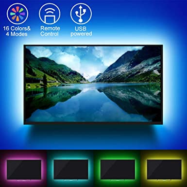 SolarLang LED TV Backlight kit with Remote, 3.3ft Suitable for 32-50 inch TV -16 Colors 4 Dynamic Lighting Effects,Bias Lighting for HDTV, Home Movie Decor