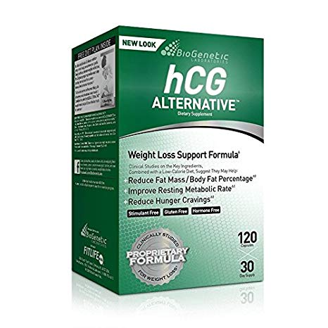 Biogentic Laboratories hCG Alternative Weight Loss Formula | 30 Day Supply (120 Capsules per Bottle) Bonus Diet Plan Included | Hormone-Free Stimulant-Free