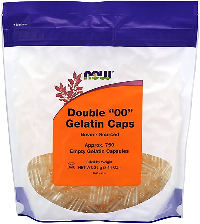 NOW Empty Gelatin Caps, 750 Capsules (Pack of 2)