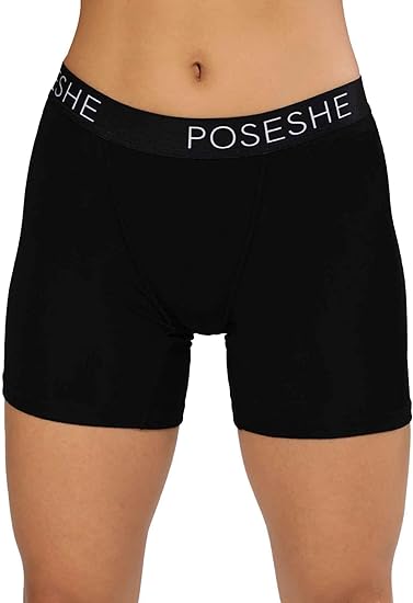 POSESHE Women's Boxer Briefs 6" Inseam, Ultra-Soft Micromodal Boyshorts Underwear,1 Pack or 3 Pack, S-5xl