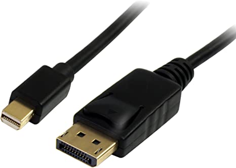 StarTech.com 10ft Mini DisplayPort to DisplayPort Cable - M/M - mDP to DP 1.2 Adapter Cable - Thunderbolt to DP w/ HBR2 Support (MDP2DPMM10) , Black