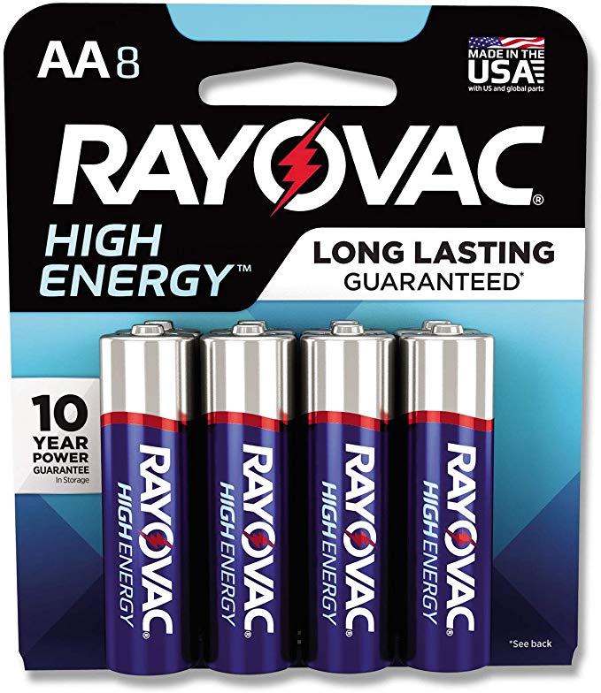 Rayovac, Stainless Steel 815-8CTF2 Alkaline PDQ Card Tray AA Battery (8 Pack)