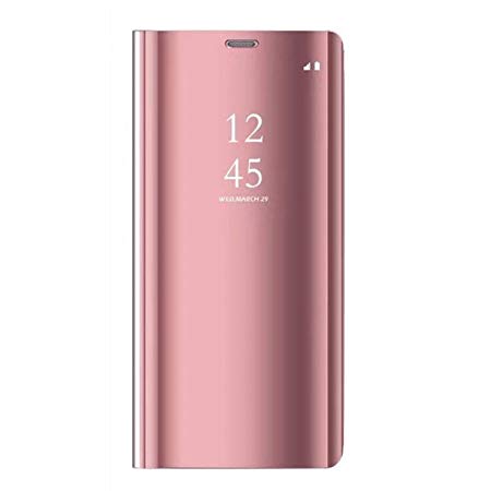 Galaxy Note 8 Case, Alsoar Galaxy Note 8 Cover Mirror Clear View Window Flip Case Slim Multi-Function Mirror case S-View Stand flip Folio Full Body Protection Cover Samsung Galaxy Note 8 (Rose Gold)