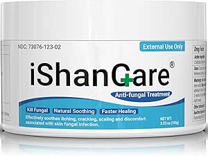 Antifungal Cream, All Natural Herbal Anti Fungal Skin Cream for Athlete's Foot, Jock Itch, Ringworm, Tinea Versicolor, Fungal Infection, 3.53 OZ