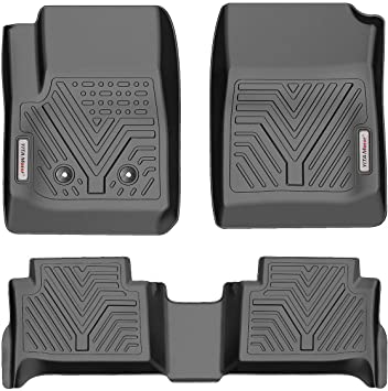 YITAMOTOR Floor Mats for 2015-2020 Chevy Colorado Crew Cab/GMC Canyon Crew Cab, Custom Fit Floor Liners, 1st & 2nd Row All Weather Protection, Black