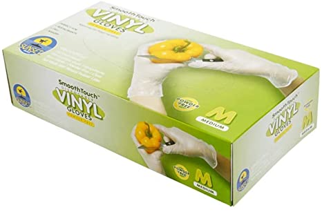 SmoothTouch Disposable Vinyl Gloves - Powder Free - M