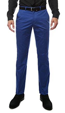 Ferrecci Men's Modern Fit Unhemmed Cotton Chino Dress Pants